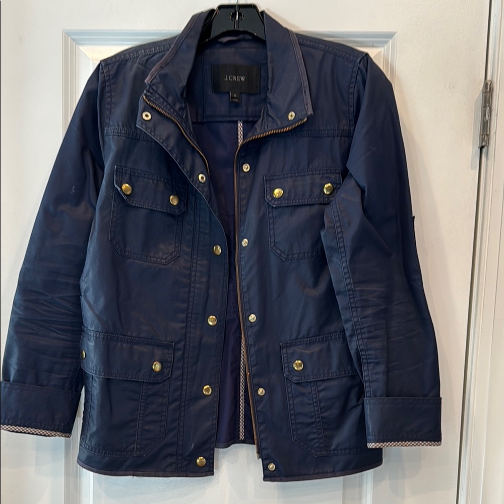 J.Crew Navy Field Jacket with Gold Buttons